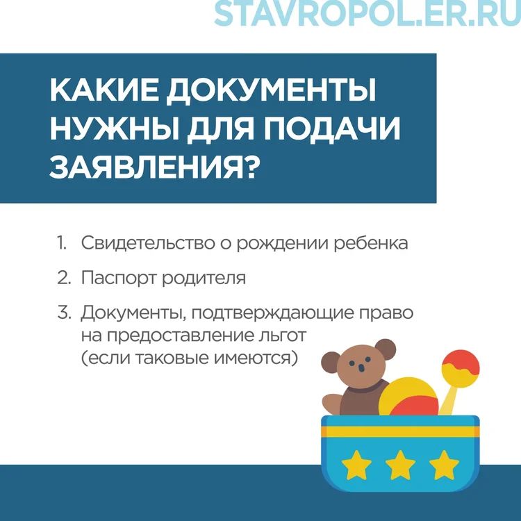 Документы для поступления в детский сад