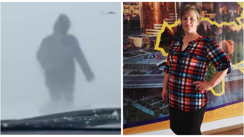 Казахстанка ведет колонну: метель не преграда для героизма