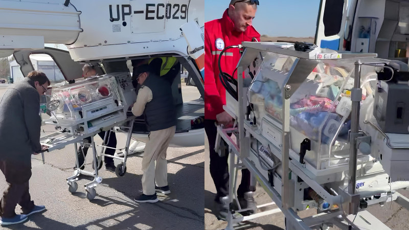 Международная санавиация доставила новорождённого с тяжёлым диагнозом в Кызылорду